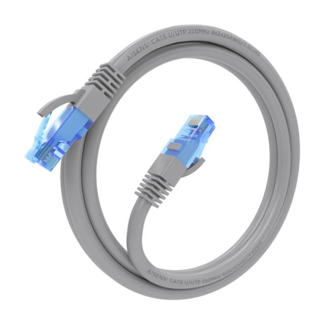 AISENS - Cable De Red Latiguillo RJ45 Cat.6 UTP AWG26 CCA, Gris, 1.0 m