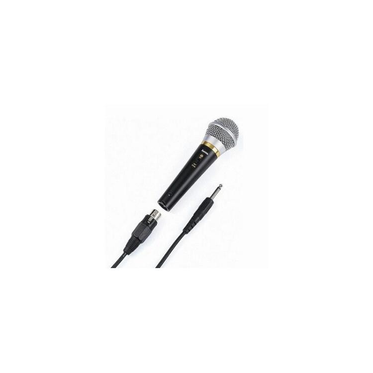 Hama - Micrófono dinámico con una conexión de 6,3mm y un cabe de 3m, Color negro