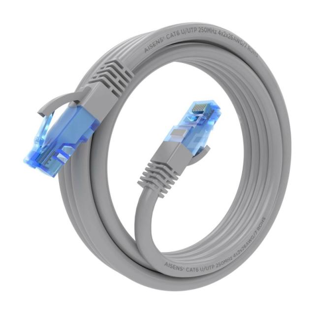AISENS - Cable De Red Latiguillo RJ45 Cat.6 UTP AWG26 CCA, Gris, 2.0 m