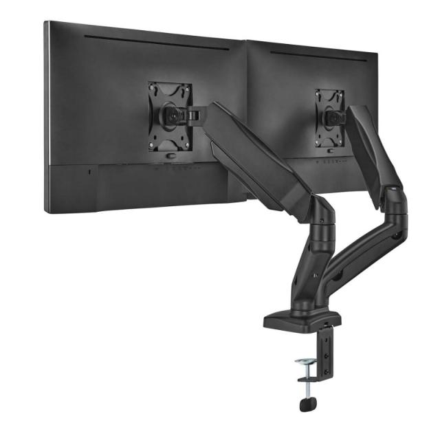 AISENS - Soporte De Mesa Pro Contrapeso Giratorio E Inclinable Para Monitor/TV 9kg (3 Pivotes, 2 Brazos) De 17-32, Negro