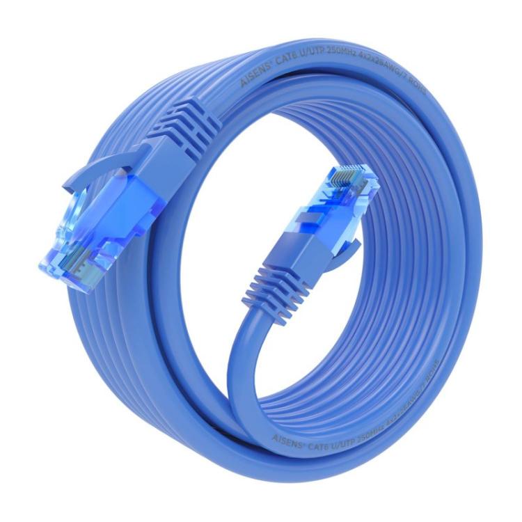 AISENS - Cable De Red Latiguillo RJ45 Cat.6 UTP AWG26 CCA, Azul, 5.0 m