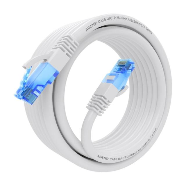 AISENS - Cable De Red Latiguillo RJ45 Cat.6 UTP AWG26 CCA, Blanco, 5.0 m