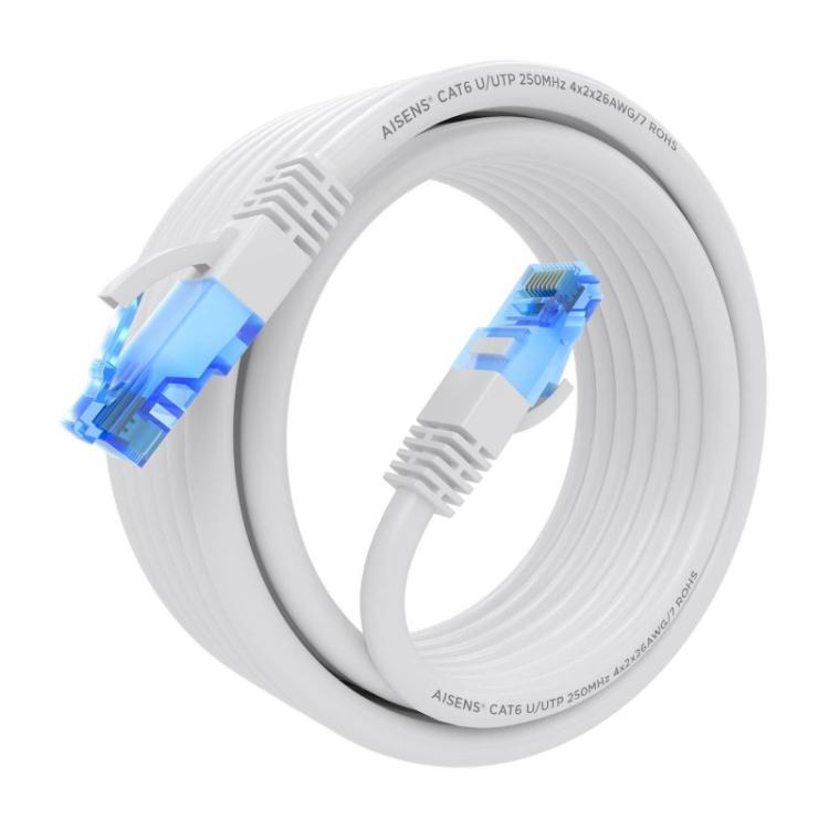 AISENS - Cable De Red Latiguillo RJ45 Cat.6 UTP AWG26 CCA, Blanco, 5.0 m