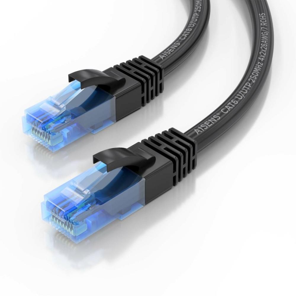 AISENS - Cable De Red Latiguillo RJ45 Cat.6 UTP AWG26 CCA, Negro, 1.0 m