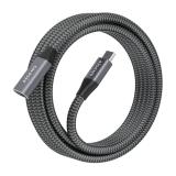 AISENS - Cable USB 3.2 Gen2x2 Aluminio 20Gbps 8K@30Hz 5A 100W, Tipo USB-C/M-USB-C/H, Gris, 2.0 m