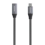 AISENS - Cable USB 3.2 Gen2x2 Aluminio 20Gbps 8K@30Hz 5A 100W, Tipo USB-C/M-USB-C/H, Gris, 2.0 m