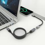 AISENS - Cable USB 3.2 Gen2x2 Aluminio 20Gbps 8K@30Hz 5A 100W, Tipo USB-C/M-USB-C/H, Gris, 2.0 m