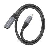 AISENS - Cable USB 3.2 Gen2x2 Aluminio 20Gbps 8K@30Hz 5A 100W, Tipo USB-C/M-USB-C/H, Gris, 0.5 m
