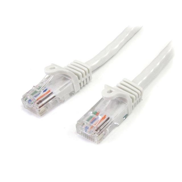 StarTech.com - Cable de 3m Blanco de Red Fast Ethernet Cat5e RJ45 sin Enganche - Cable Patch Snagless