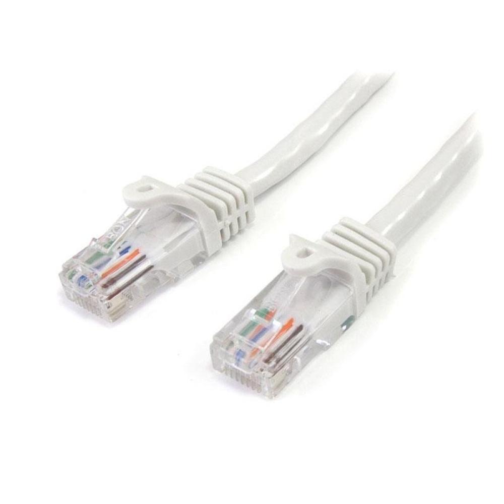 StarTech.com - Cable de 3m Blanco de Red Fast Ethernet Cat5e RJ45 sin Enganche - Cable Patch Snagless