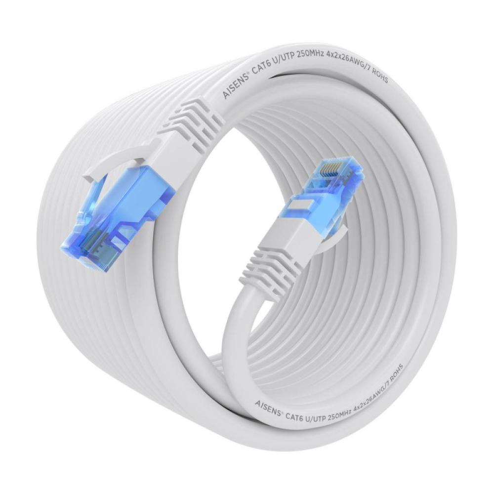 AISENS - Cable De Red Latiguillo RJ45 Cat.6 UTP AWG26 CCA, Blanco, 7.5 m