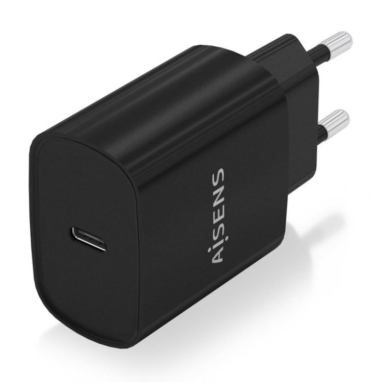 AISENS - Cargador USB-C PD3.0 1 Puerto 1xUSB-C 20W, Negro