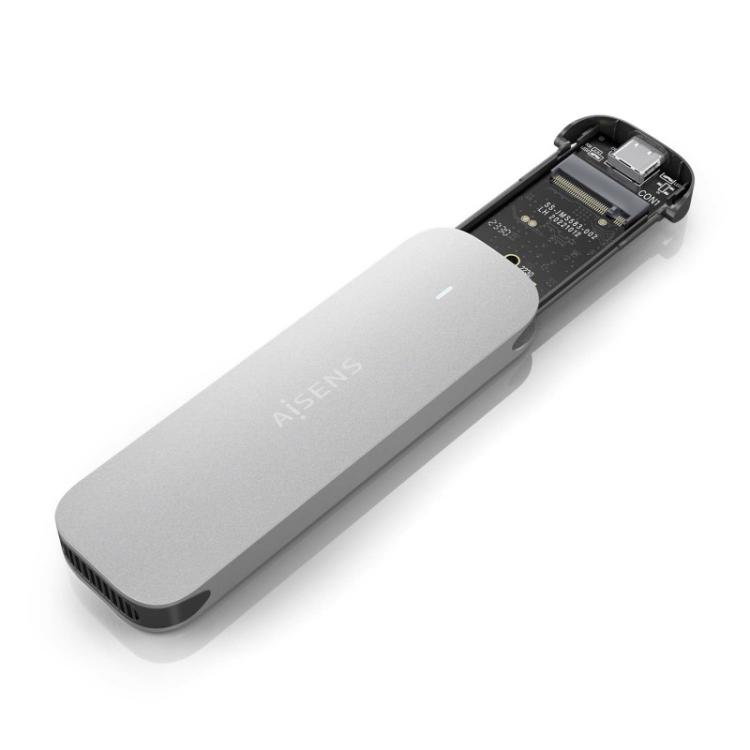 AISENS - Caja Externa M.2 (NGFF) ASM2-025SL NVMe a USB3.2 Gen2, Plata