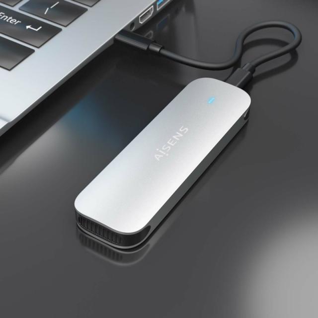 AISENS - Caja Externa M.2 (NGFF) ASM2-025SL NVMe a USB3.2 Gen2, Plata