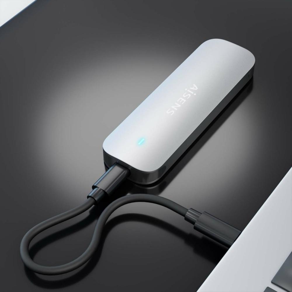 AISENS - Caja Externa M.2 (NGFF) ASM2-025SL NVMe a USB3.2 Gen2, Plata
