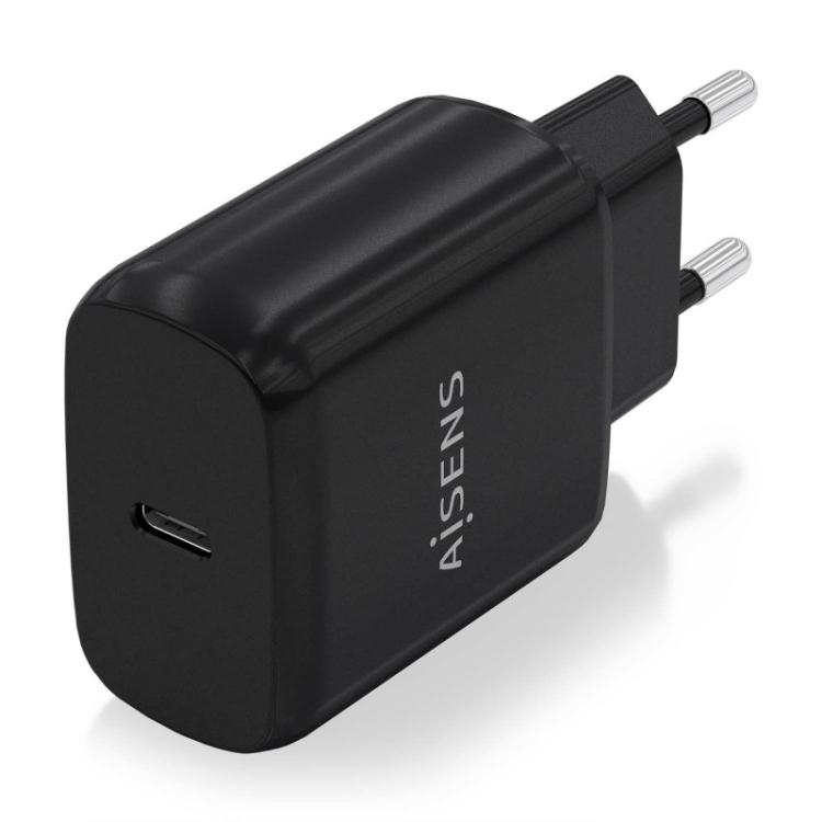 AISENS - Cargador USB-C PD3.0 1 Puerto 1xUSB-C 25W, Negro