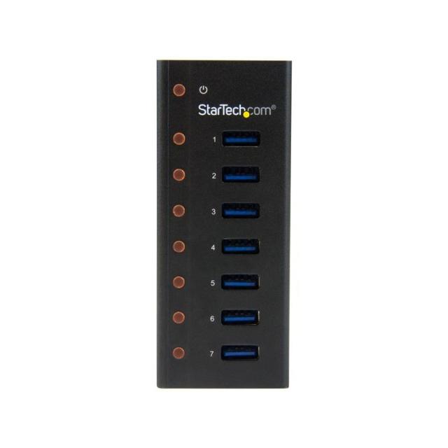 StarTech.com - Concentrador USB 3.0 de 7 Puertos con Caja de Metal - 5Gbps - Hub de Sobremesa o Montaje en Pared