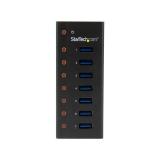 StarTech.com - Concentrador USB 3.0 de 7 Puertos con Caja de Metal - 5Gbps - Hub de Sobremesa o Montaje en Pared