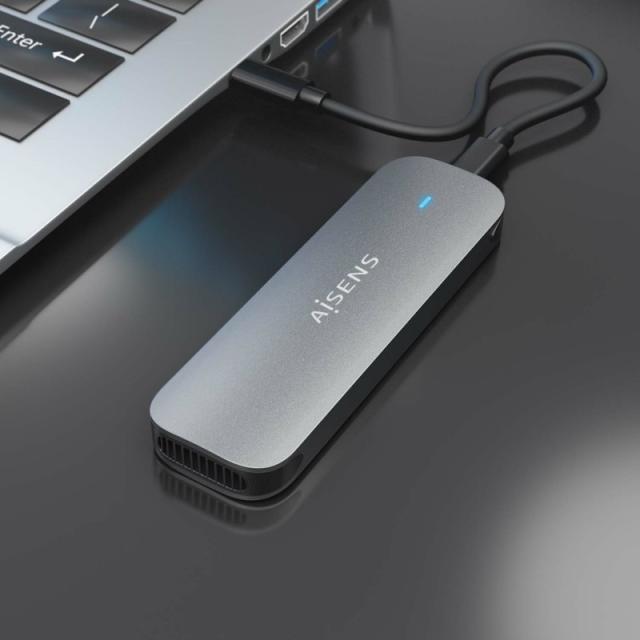 AISENS - Caja Externa M.2 (NGFF) ASM2-006GRY SATA a USB3.1 Gen1, Gris