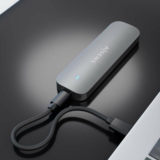 AISENS - Caja Externa M.2 (NGFF) ASM2-006GRY SATA a USB3.1 Gen1, Gris