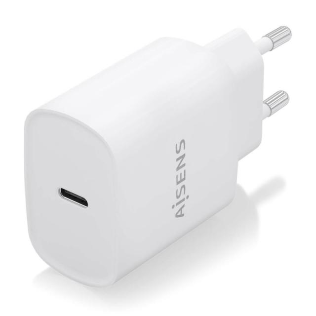 AISENS - Cargador USB-C PD3.0 1 Puerto 1xUSB-C 20W, Blanco