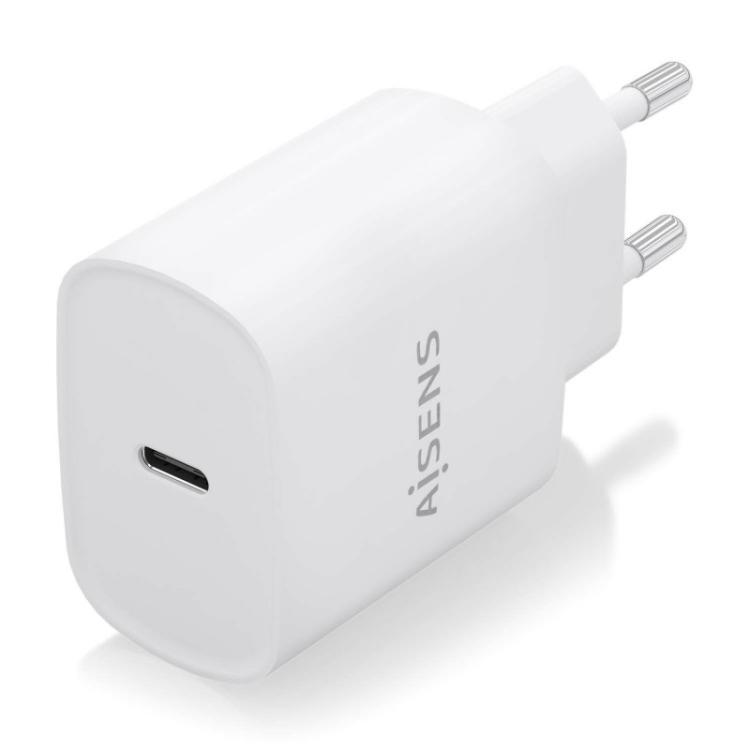 AISENS - Cargador USB-C PD3.0 1 Puerto 1xUSB-C 20W, Blanco