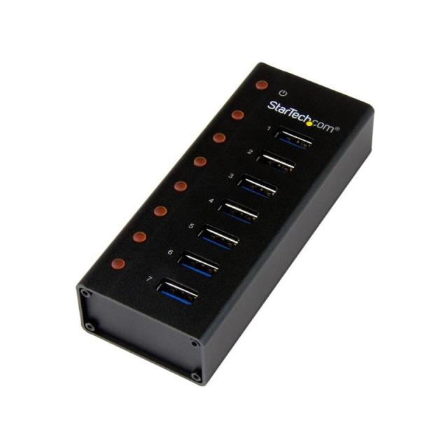 StarTech.com - Concentrador USB 3.0 de 7 Puertos con Caja de Metal - 5Gbps - Hub de Sobremesa o Montaje en Pared