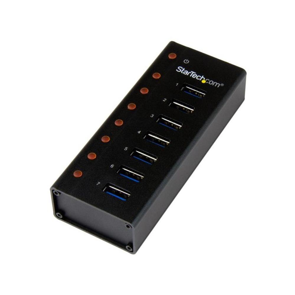 StarTech.com - Concentrador USB 3.0 de 7 Puertos con Caja de Metal - 5Gbps - Hub de Sobremesa o Montaje en Pared