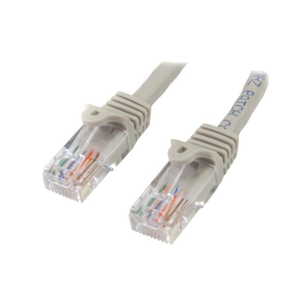 StarTech.com - Cable de 3m Gris de Red Fast Ethernet Cat5e RJ45 sin Enganche - Cable Patch Snagless