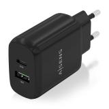 AISENS - Cargador 25W, 1xUSB-C PD3.0, 1xUSB-A QC3.0, Negro