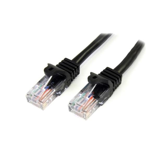 StarTech.com - Cable de 1m Negro de Red Fast Ethernet Cat5e RJ45 sin Enganche - Cable Patch Snagless