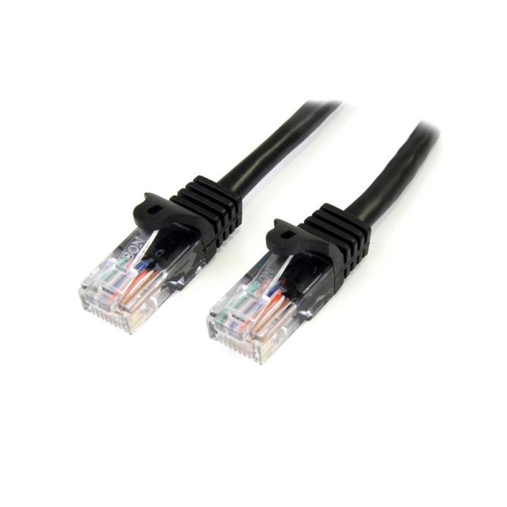 StarTech.com - Cable de 1m Negro de Red Fast Ethernet Cat5e RJ45 sin Enganche - Cable Patch Snagless