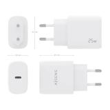 AISENS - Cargador USB-C PD3.0 1 Puerto 1xUSB-C 25W, Blanco