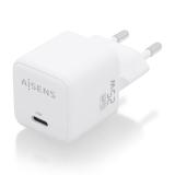 AISENS - Cargador GaN 25W, 1xUSB-C PD3.0 QC4.0, Blanco