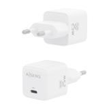 AISENS - Cargador GaN 25W, 1xUSB-C PD3.0 QC4.0, Blanco