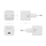 AISENS - Cargador GaN 25W, 1xUSB-C PD3.0 QC4.0, Blanco
