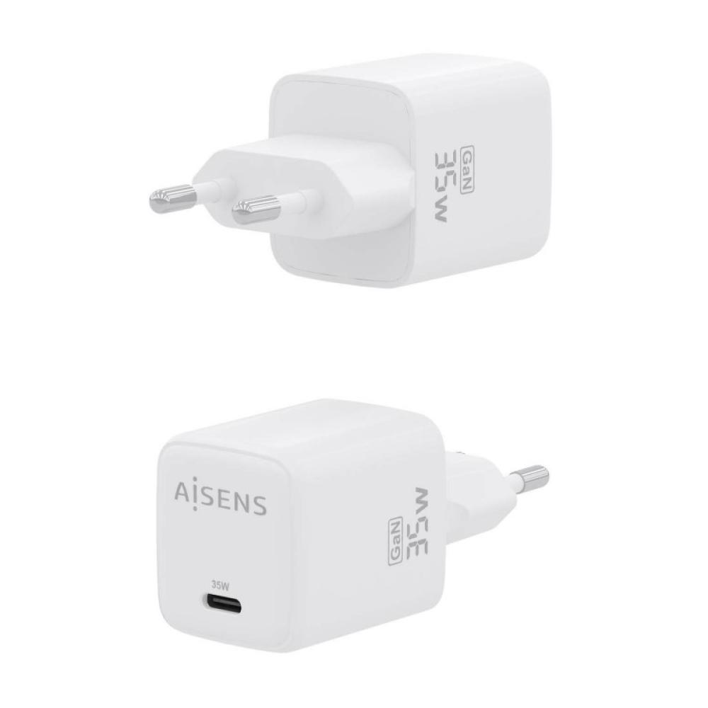 AISENS - Cargador GaN 35W, 1xUSB-C PD3.0 QC4.0, Blanco - ASCH-35W1P016-W