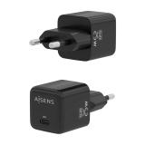 AISENS - Cargador GaN 25W, 1xUSB-C PD3.0 QC4.0, Negro