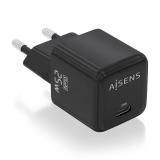 AISENS - Cargador GaN 25W, 1xUSB-C PD3.0 QC4.0, Negro