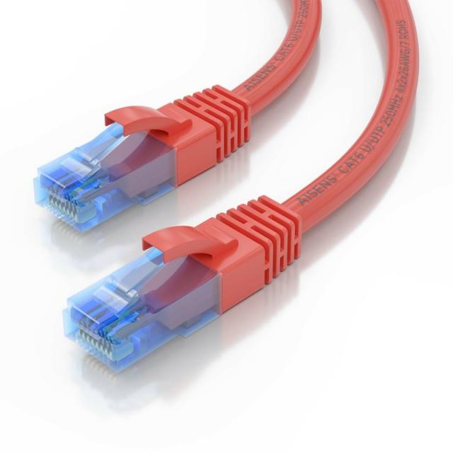 AISENS - Cable De Red Latiguillo RJ45 Cat.6 UTP AWG26 CCA, Rojo, 1.0 m