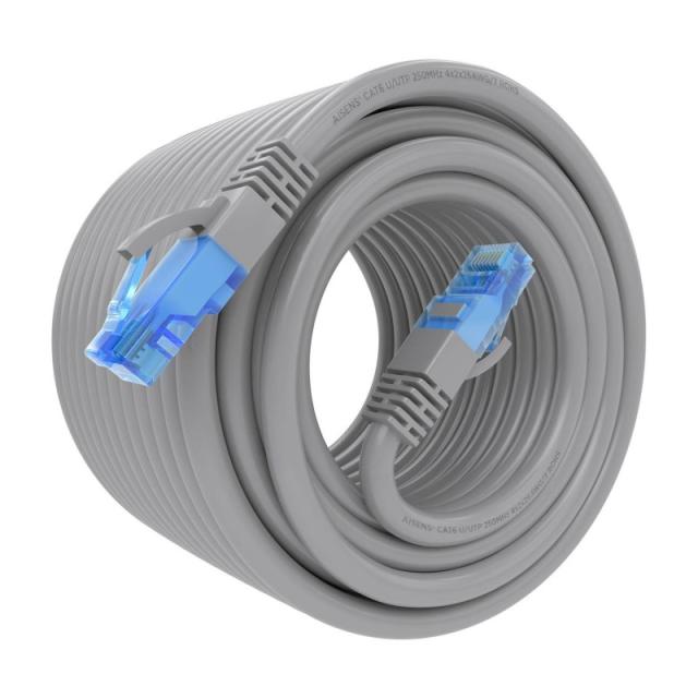 AISENS - Cable De Red Latiguillo RJ45 Cat.6 UTP AWG26 CCA, Gris, 20 m