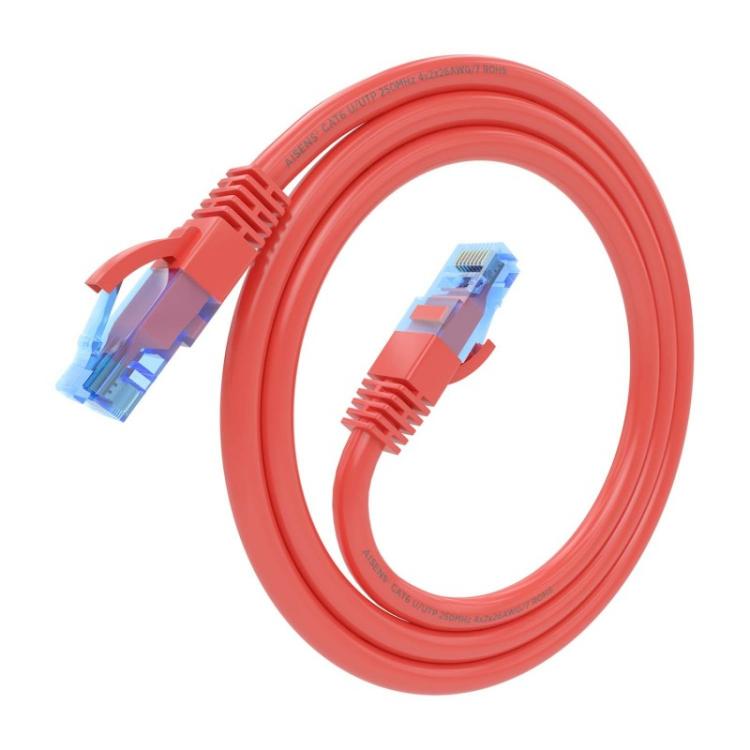 AISENS - Cable De Red Latiguillo RJ45 Cat.6 UTP AWG26 CCA, Rojo, 0.75 m