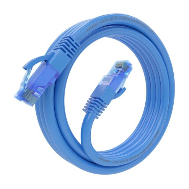 AISENS - Cable De Red Latiguillo RJ45 Cat.6 UTP AWG26 CCA, Azul, 3.0 m