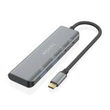 AISENS - Hub USB 3.2 Gen1 5G USB-C, USB-C/M-2xUSB-C/H-2xUSB-A/H, Gris, 15 cm