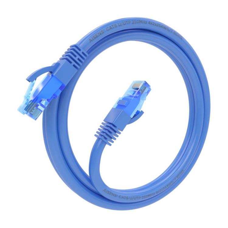 AISENS - Cable De Red Latiguillo RJ45 Cat.6 UTP AWG26 CCA, Azul, 1.0 m