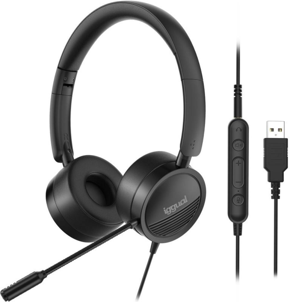 iggual - Auriculares con micro Dual Tech USB/3,5 mm
