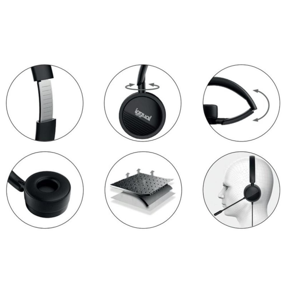 iggual - Auriculares con micro Dual Tech USB/3,5 mm