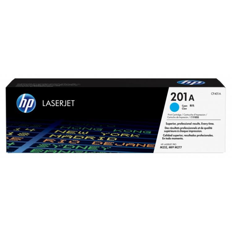 HP - Cartucho de tóner original LaserJet 201A cian