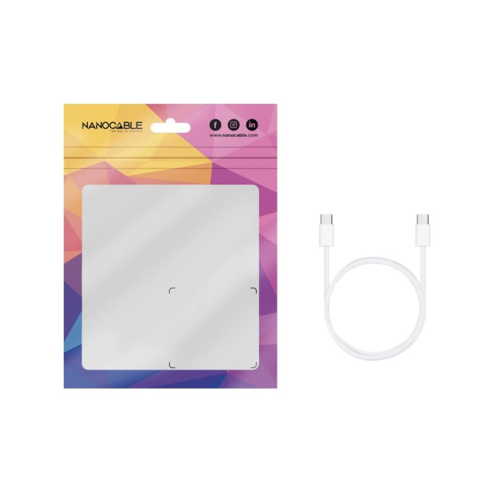 Nanocable - Cable USB-C 2.0 60W 3A, USB-C/M-USB-C/M, Blanco, 2 m