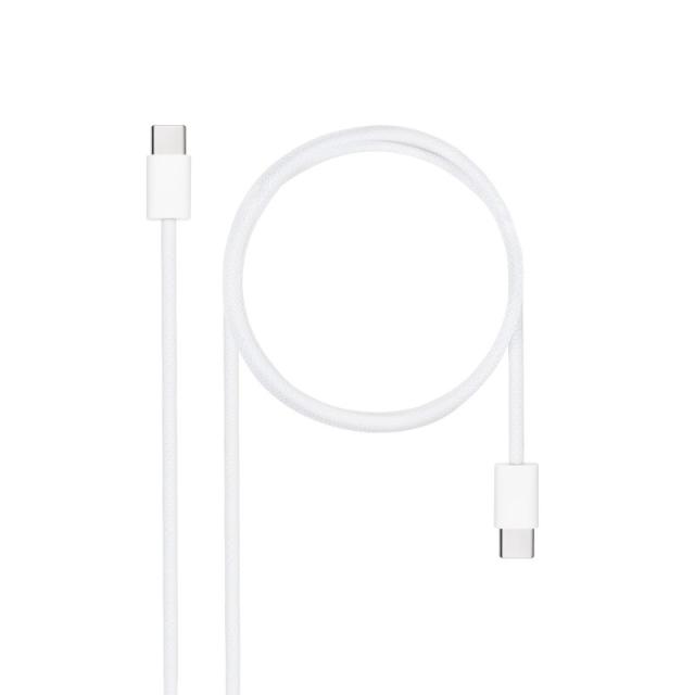 Nanocable - Cable USB-C 2.0 60W 3A, USB-C/M-USB-C/M, Blanco, 2 m